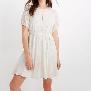 Madewell Eyelet Tassel-Tie Mini Dress Cream - 10 - BNWT